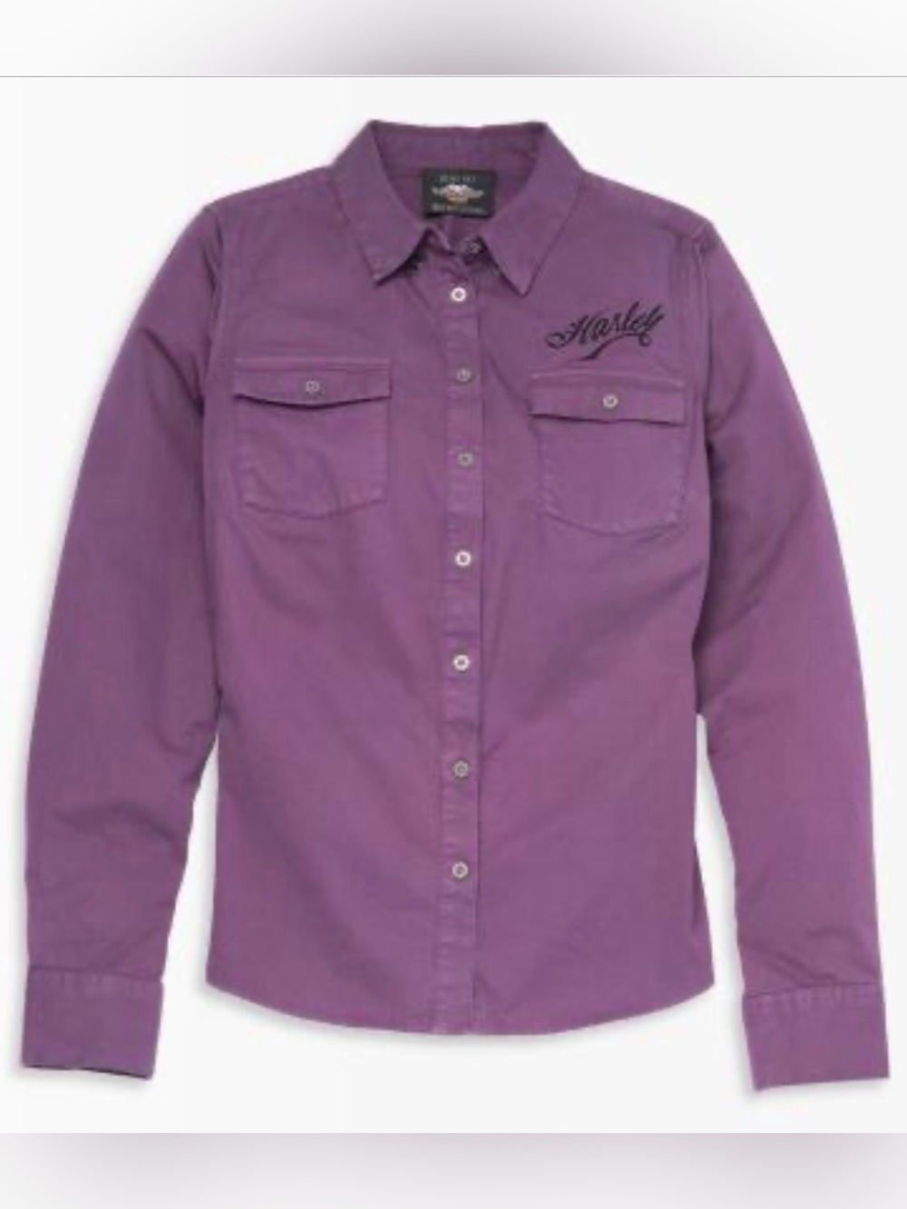 Harley-Davidson Purple Button-Down Shirt with Chest Pockets